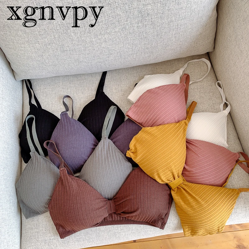 Xgnvpy Cotton Brassiere Comfort Padded Bra Female Bralette Seamless Underwear Wire Free Bras for Women Sexy Lingerie Push Up Bra