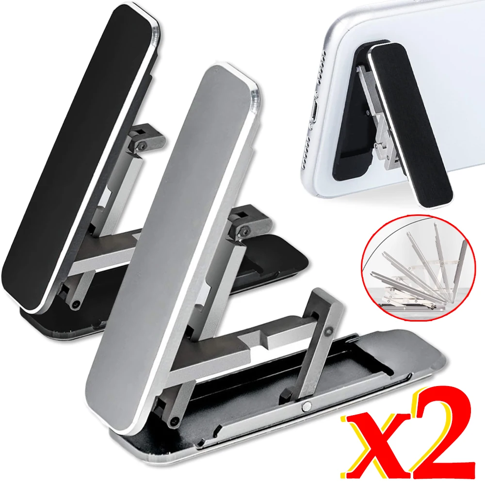 Portable Mini Phone Kickstand Desktop Folding Invisible Metal Cellphone Holder Stand Ultra-Thin Multi-Function Phone Bracket