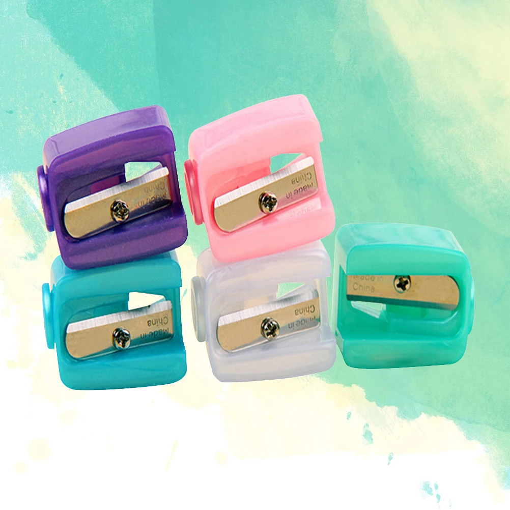

5 Pcs Pencil Sharpener Durable for Eyebrow Mini Single Hole Precision Random Color Beauty