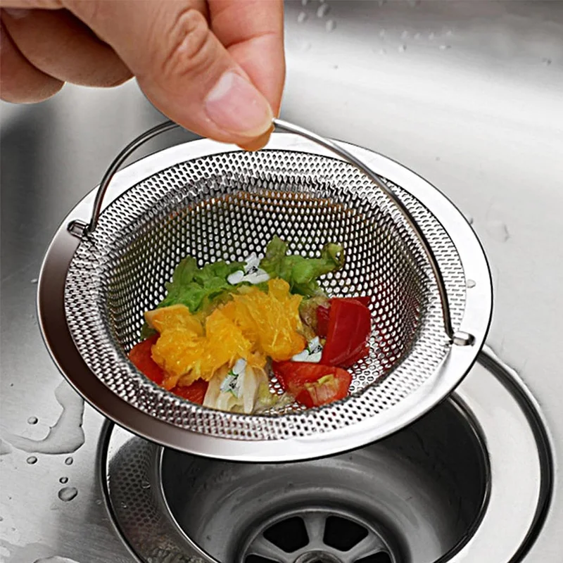 

Kitchen Sink Filter Stainless Steel Mesh Sink Strainer Filter Bathroom Drain Hole Filter Kitchen Floor Drain With Handle