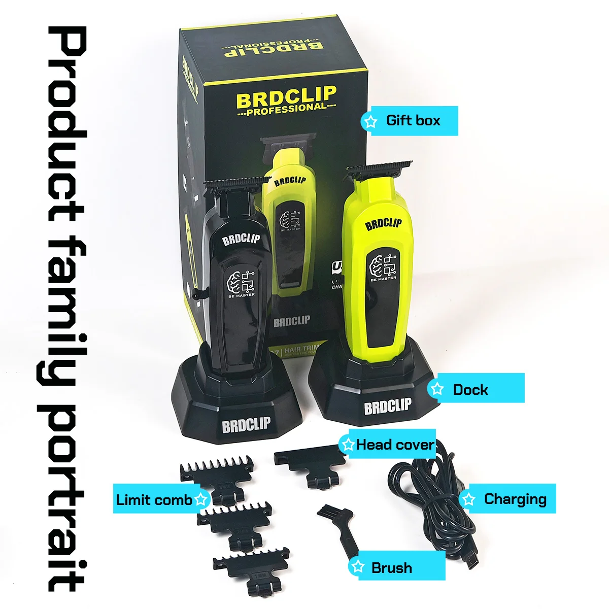 BRDCLIP Professional Electric Hair Trimmer BRD 107 Hair Clipper for Man 8000RPM with Base 2000mAh Barber Shop Carving Machine image 6