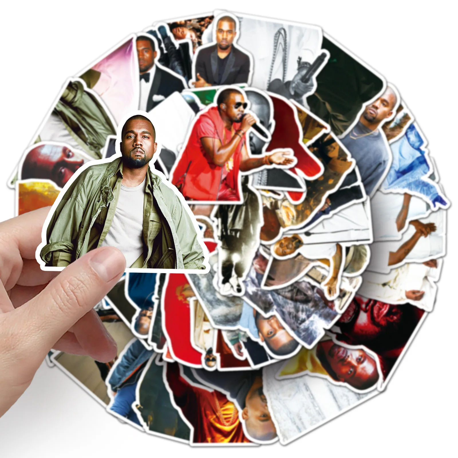 50 sztuk Kanye naklejki kanye west naklejki DIY Scrapbooking telefon bagaż deskorolka wodoodporne naklejki — zdjęcie 3