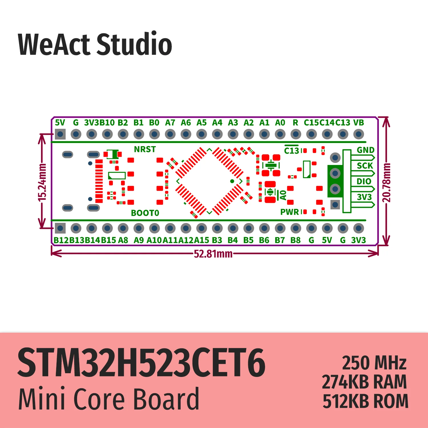 Рисунок 4 - WeAct STM32H523CET6 STM32H523CE
