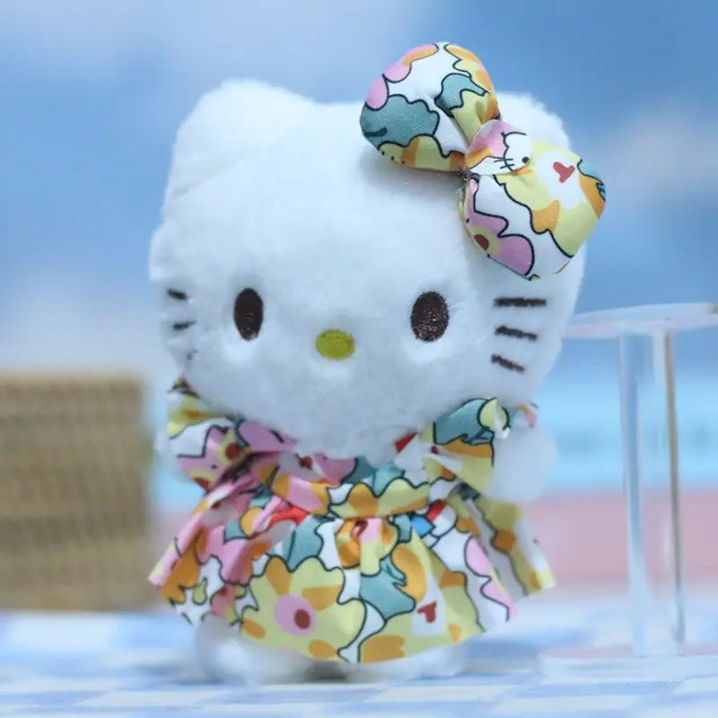 Sanrio Hello Kitty Plus Doll Toys Lovely Skirt Series Kitty Cat 12cm Cartoon Figure Animal Plush Pendant Deco Toy Gift for Girl