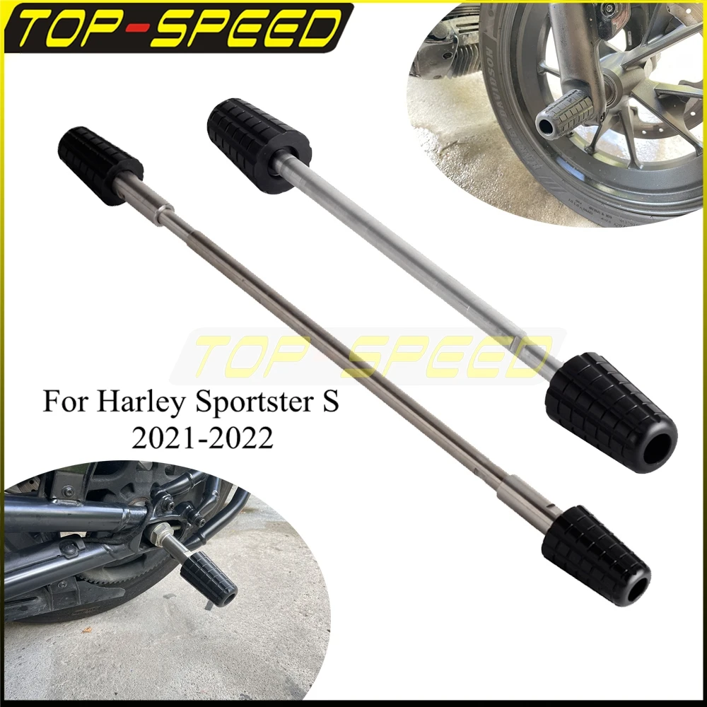 

Motorcycle Slider Front Rear Axle Slider Fork Wheel Protection For Harley Sportster S SS 21-2022 Crash Pad Swingarm Spools Parts
