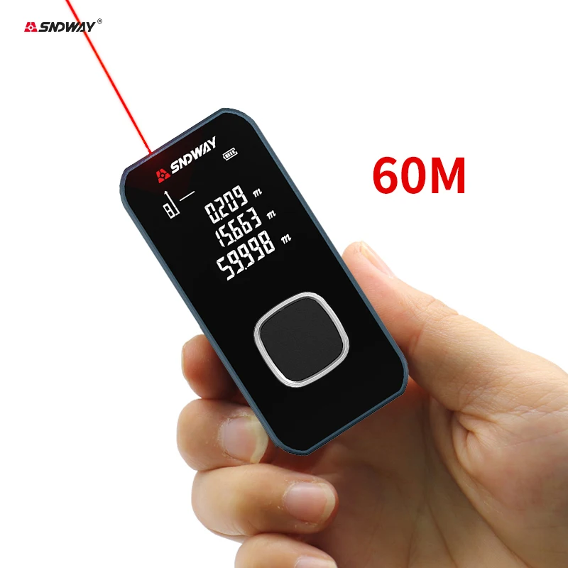 Imagem -02 - Mini Medidor de Distância a Laser de Metal 40m 50m 60m 100m in ft m Fita Métrica Trena Lazer Rangefinders Oled Display Construction Tools