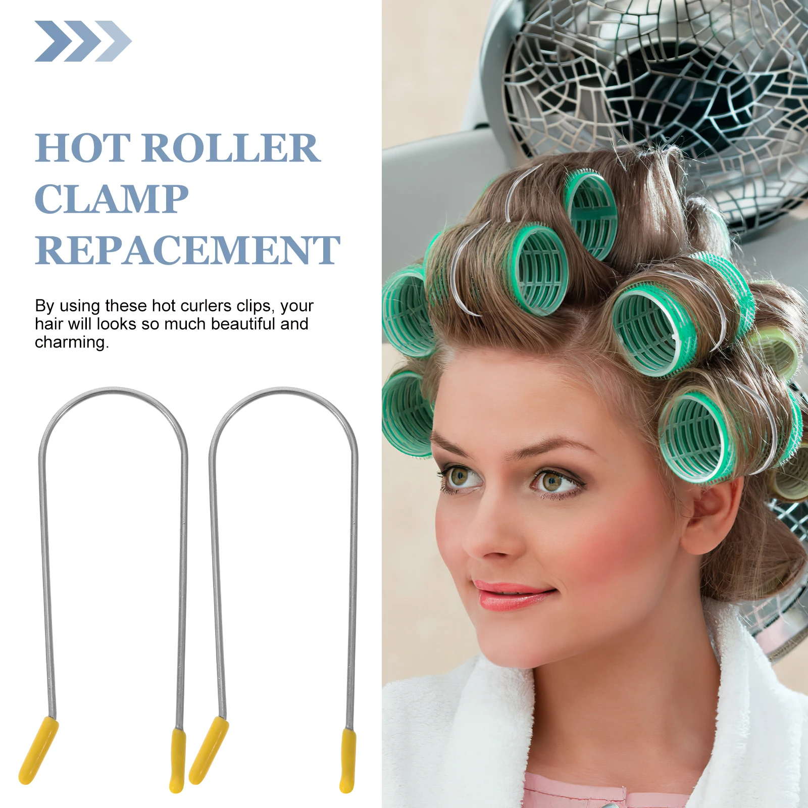 

16 Pcs Hair Electric Curling Pins Travel Hot Rollers Curler 304 Stainless Steel for Volume