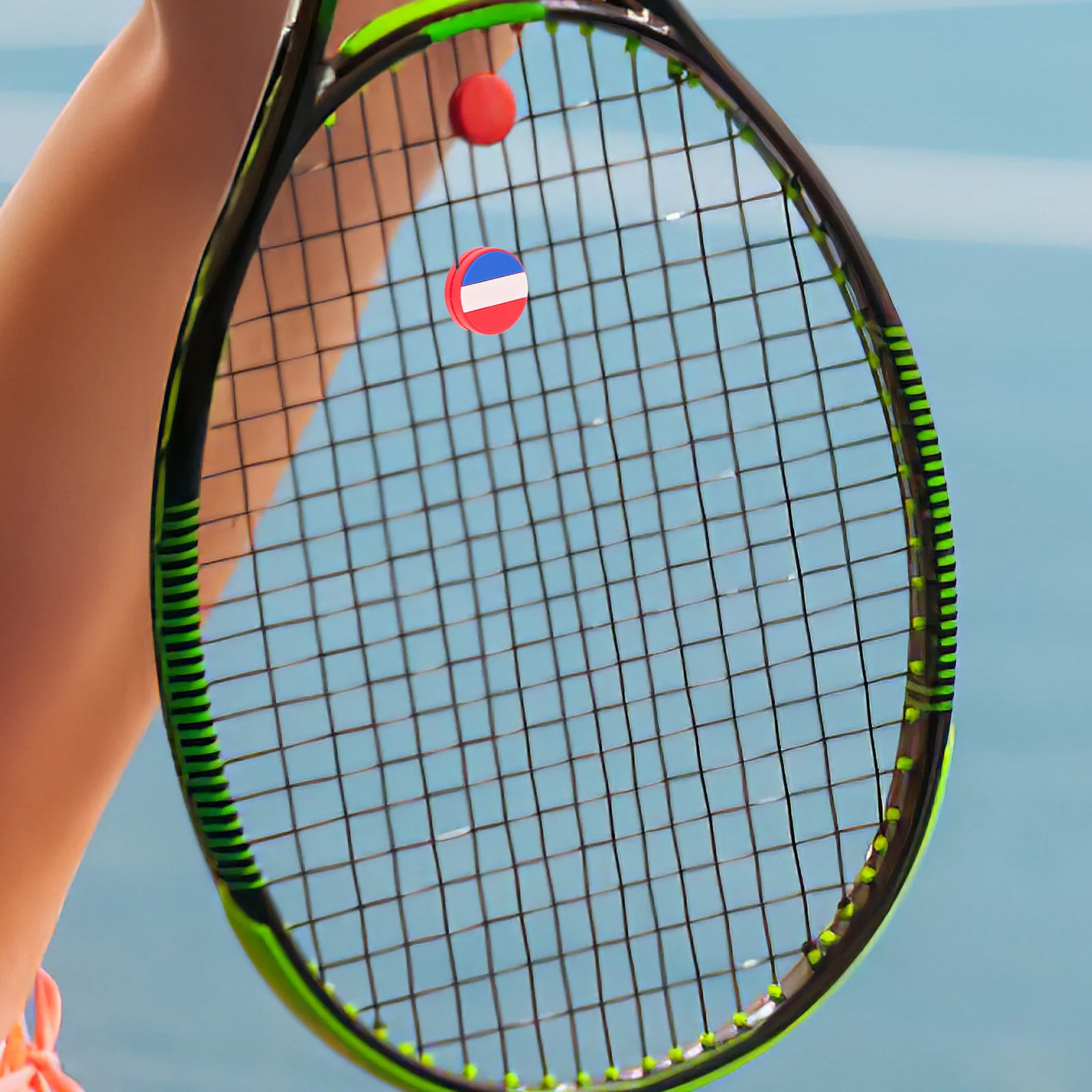Amortiguadores de tenis de silicona, 6 uds., patrón de bandera nacional, amortiguadores de raqueta, amortiguador de vibración, accesorio de tenis