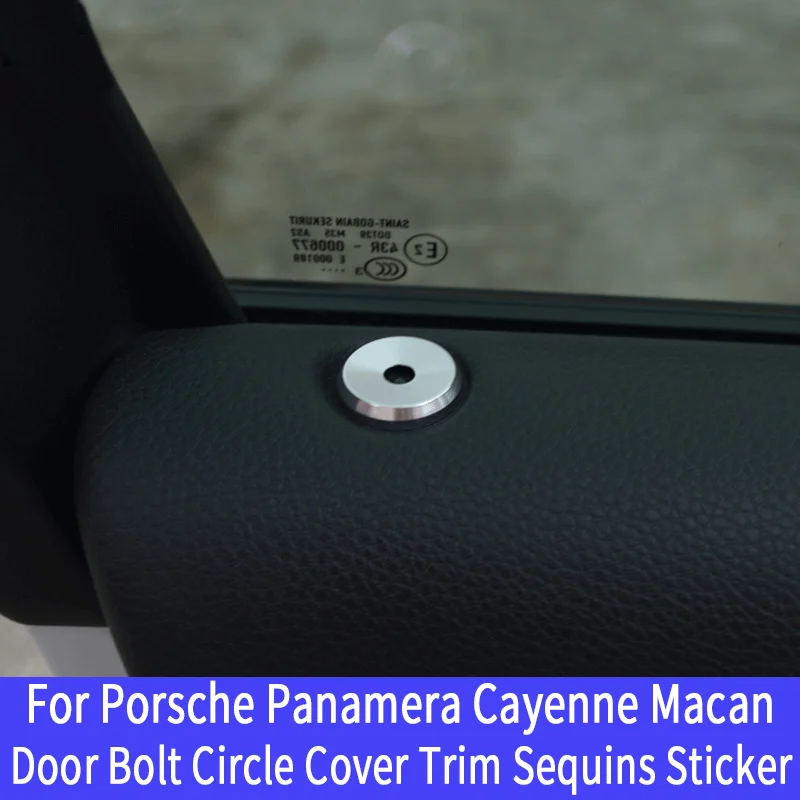 

For Porsche Panamera Cayenne Macan Interior Accessories Aluminium Alloy Car Styling Door Bolt Circle Cover Trim Sequins Sticker