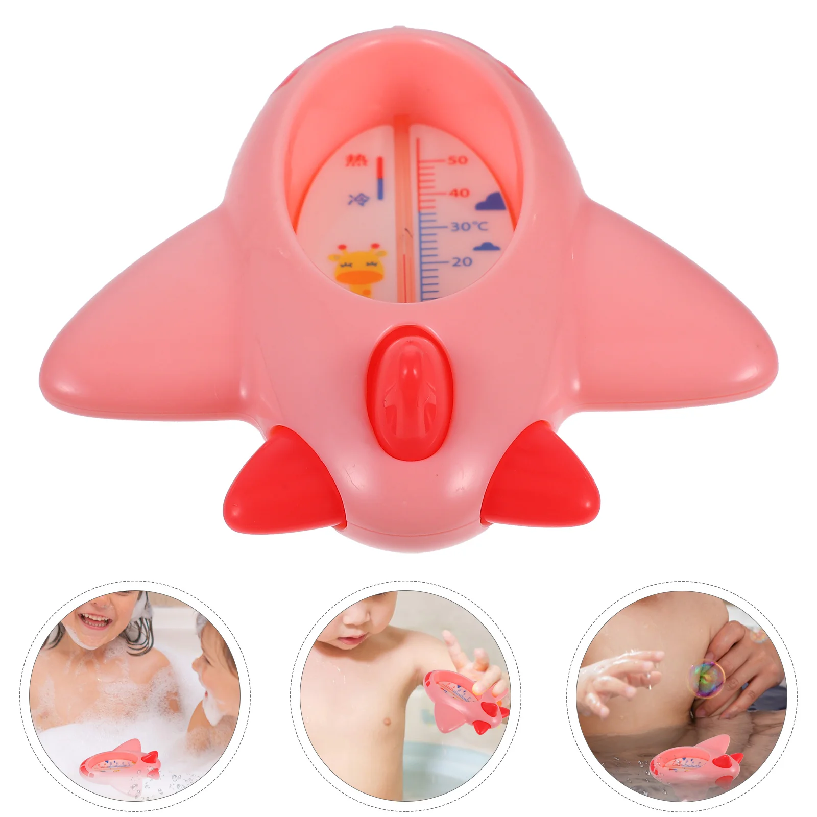 

Cute Cartoon Airplane Baby Bath Large Digital Display Water Room Temperature Indicator Bath Time Safety Portable Infant for Kids