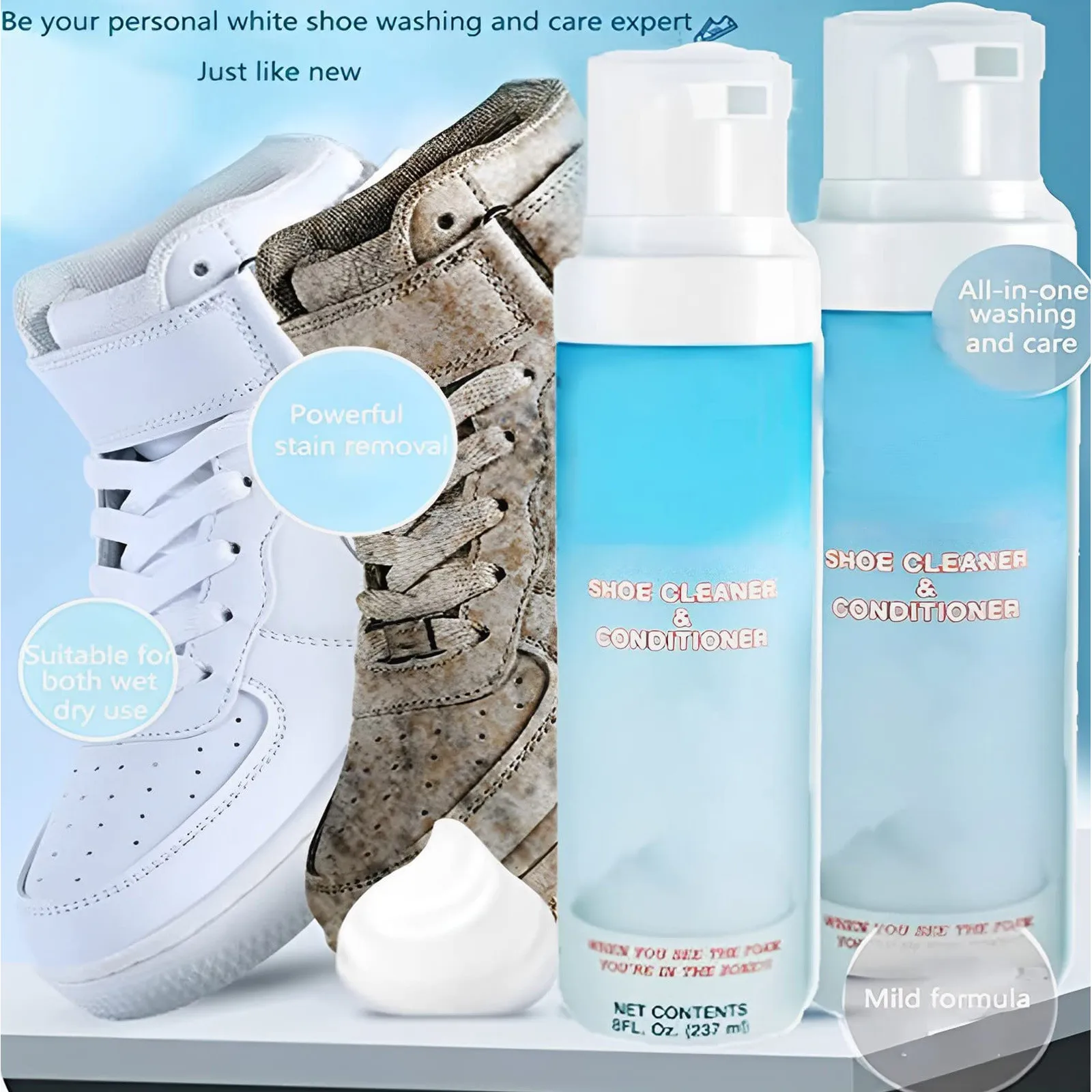 White Shoe Cleaner Whitening Cleaner For Shoe Sneakers Shoes Cleaning Yellow Soles Shoes Cleansing Polishing Cream Stain Remover