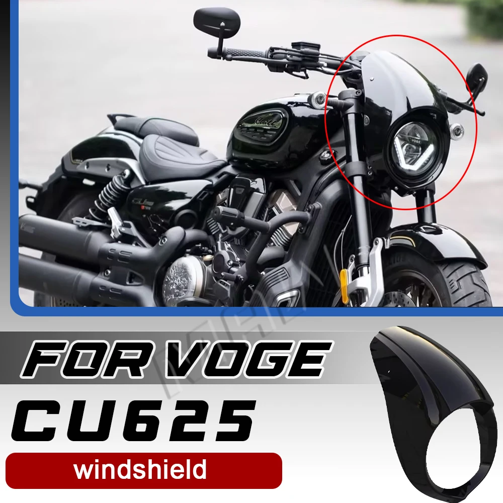 

Для VOGE CU625: нерегулярной формы накладка на ветровое стекло, накладка на фары и накладка на переднюю решетку.