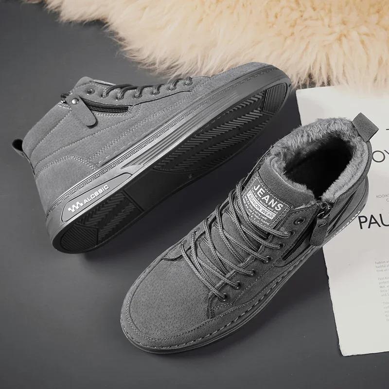 Stivali di sicurezza da lavoro da uomo scarpe da lavoro in cotone invernale scarpe Casual da esterno alte scarpe modello popolare alla moda resistente e alla moda