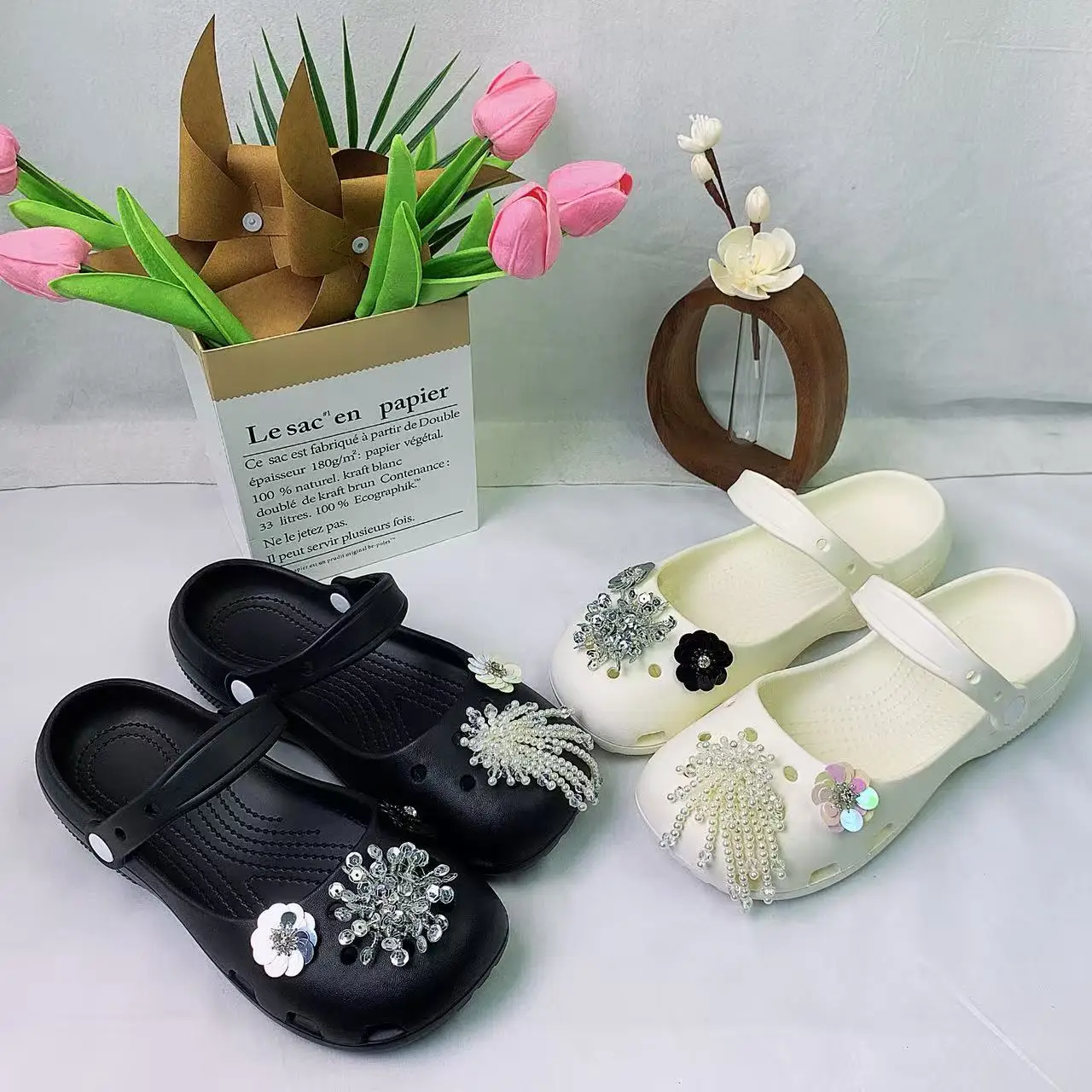 Korean-Style New Accessories for DIY Customization of Clogs, Shiny Rhinestone Set, Mary Jane Shoes, Ballet Clogs Accessories