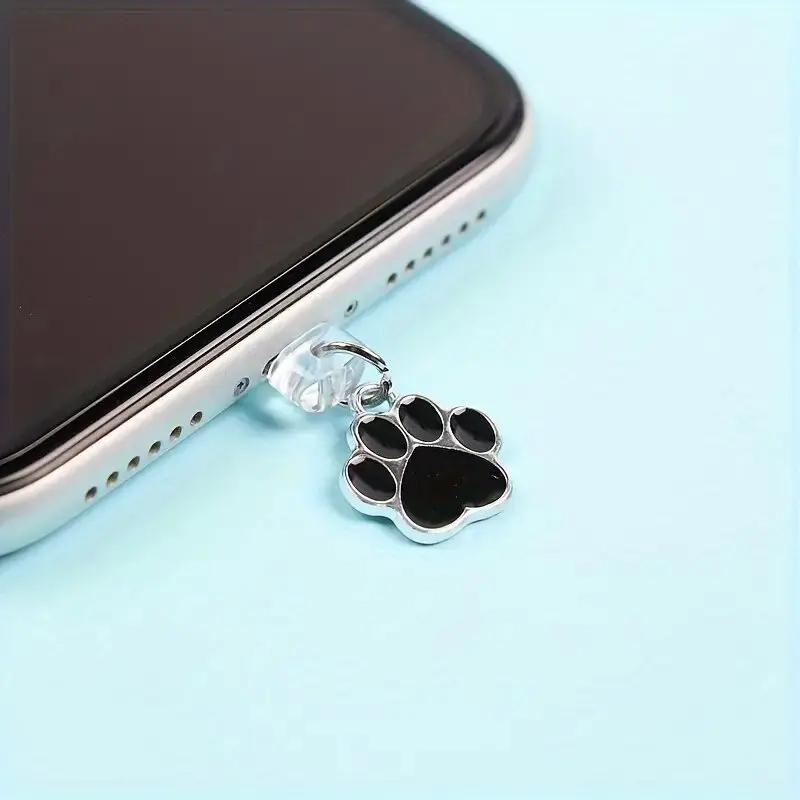 Pendentif de prise anti-poussière de téléphone griffe de chat mignon, adapté pour iPhone, Samsung, interface de type C, accessoire de décoration