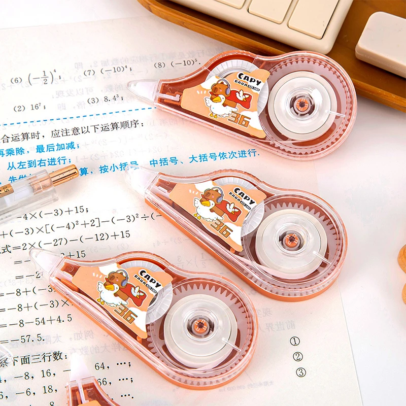 Прочная корректирующая лента с изображением капибары, портативная корректирующая лента большой емкости, милые школьные принадлежности, студенческие канцелярские принадлежности, подарки