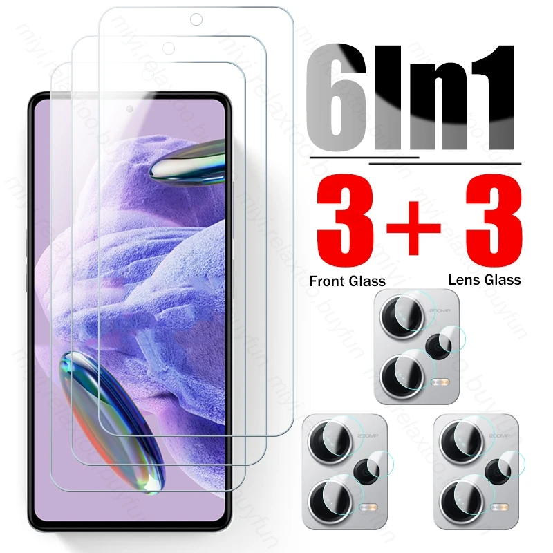 Redmy Note12 Pro+ 5G Glass 6In1 Camera Protector Cover For Redmi Note 12 Pro Plus 5G Not 12s 12 s 4G Screen Tempered Glass Films