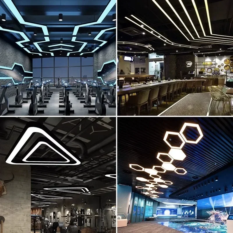 LED shopping mall supermarket chandelier gym, Internet café S shop, industrial style custom special-shaped combination