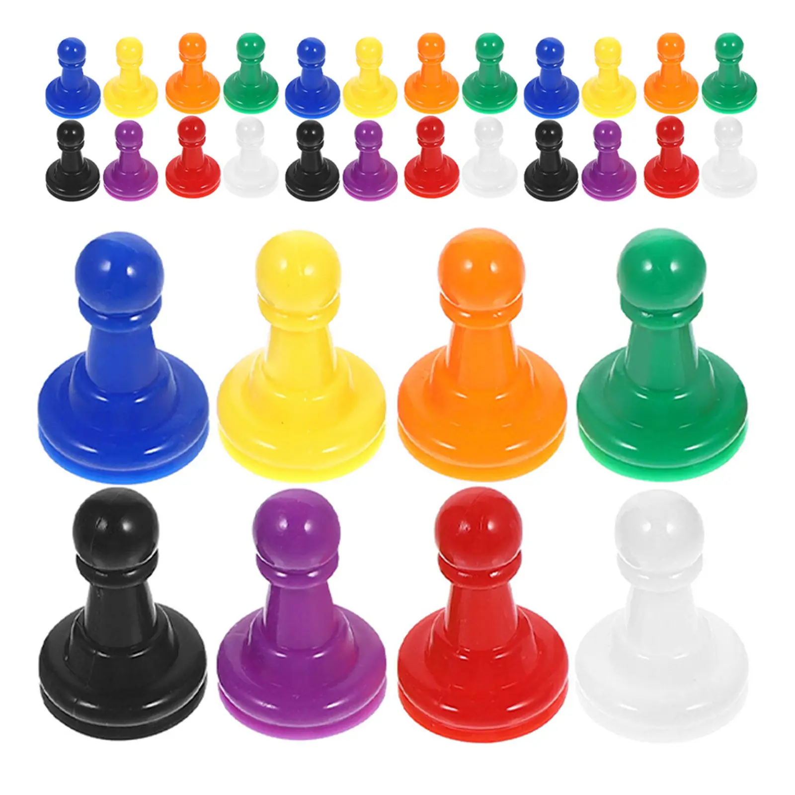 128Pcs Plastic Board Game Pawns Multicolor Chess Pieces Portable Replacement Counters for Family Games Board Game Pieces