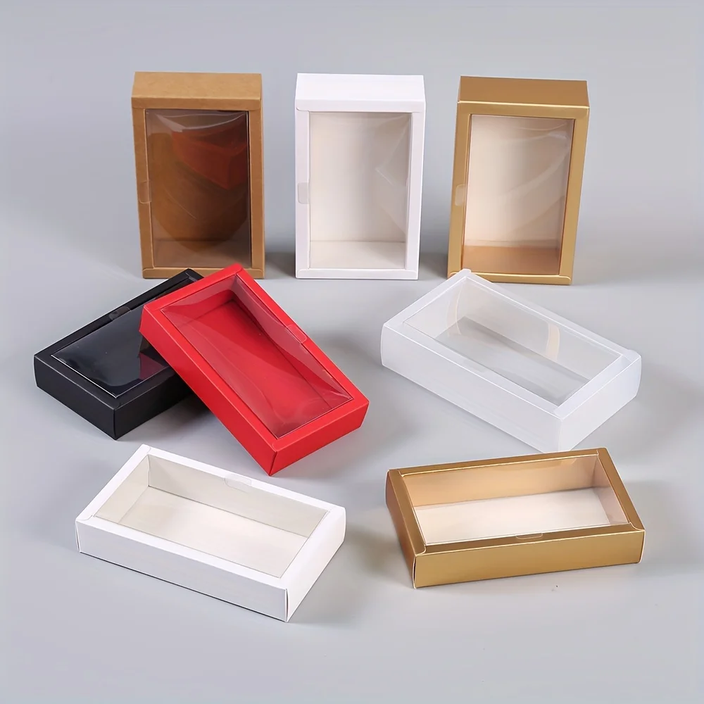 5Pcs Transparent Folding Paper Box Square Boxes Incense Clothing Gift Universal Packaging