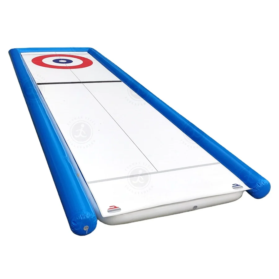 

Mobile Artificial Ice Skating Rink Curling game Interactive Curling Game Inflatable Street Curling Express Rink Floor