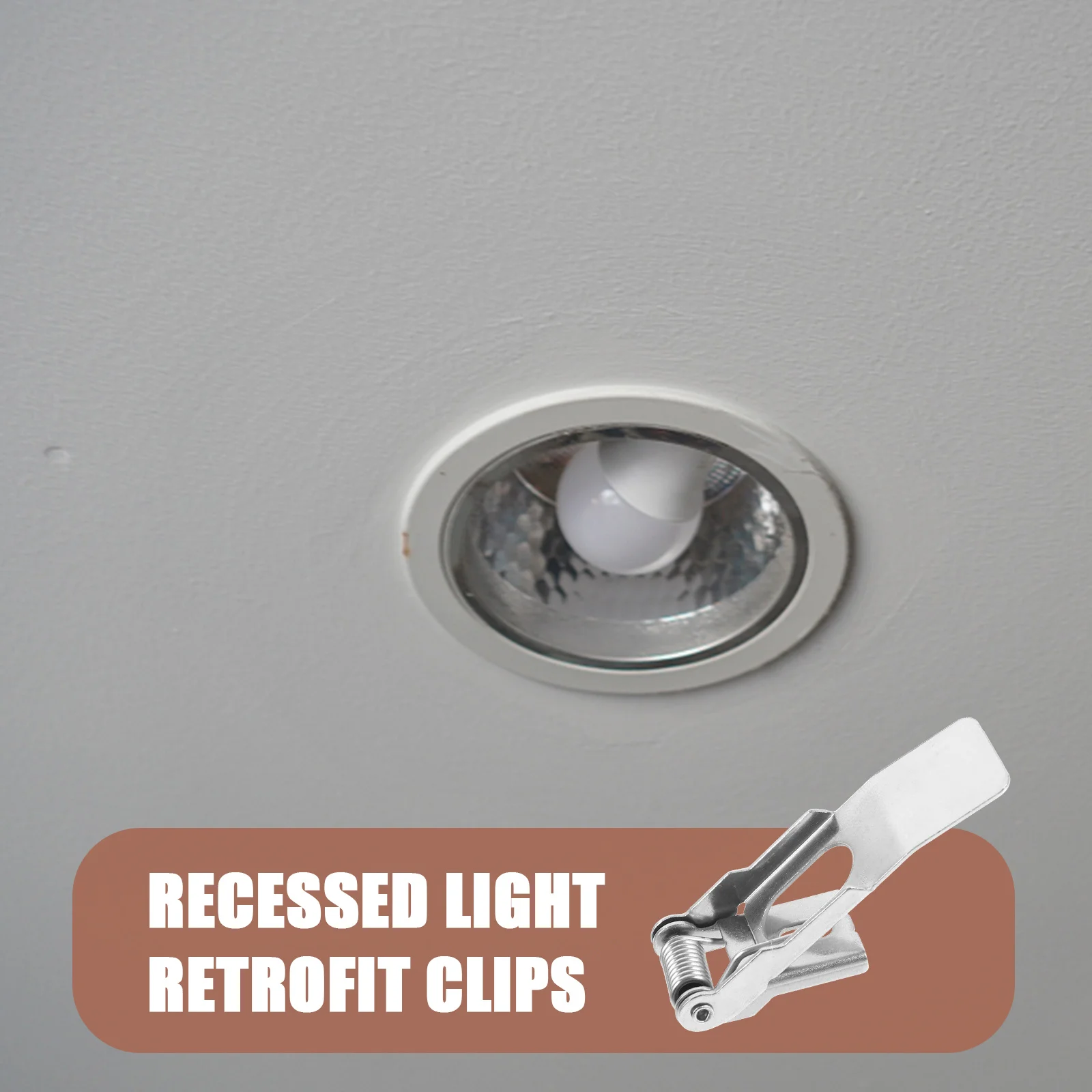 

8Pcs Recessed Light Clips Metal Spring Retaining Clips for Downlight Retrofit Ceiling Panel Lamp Securing Clamps