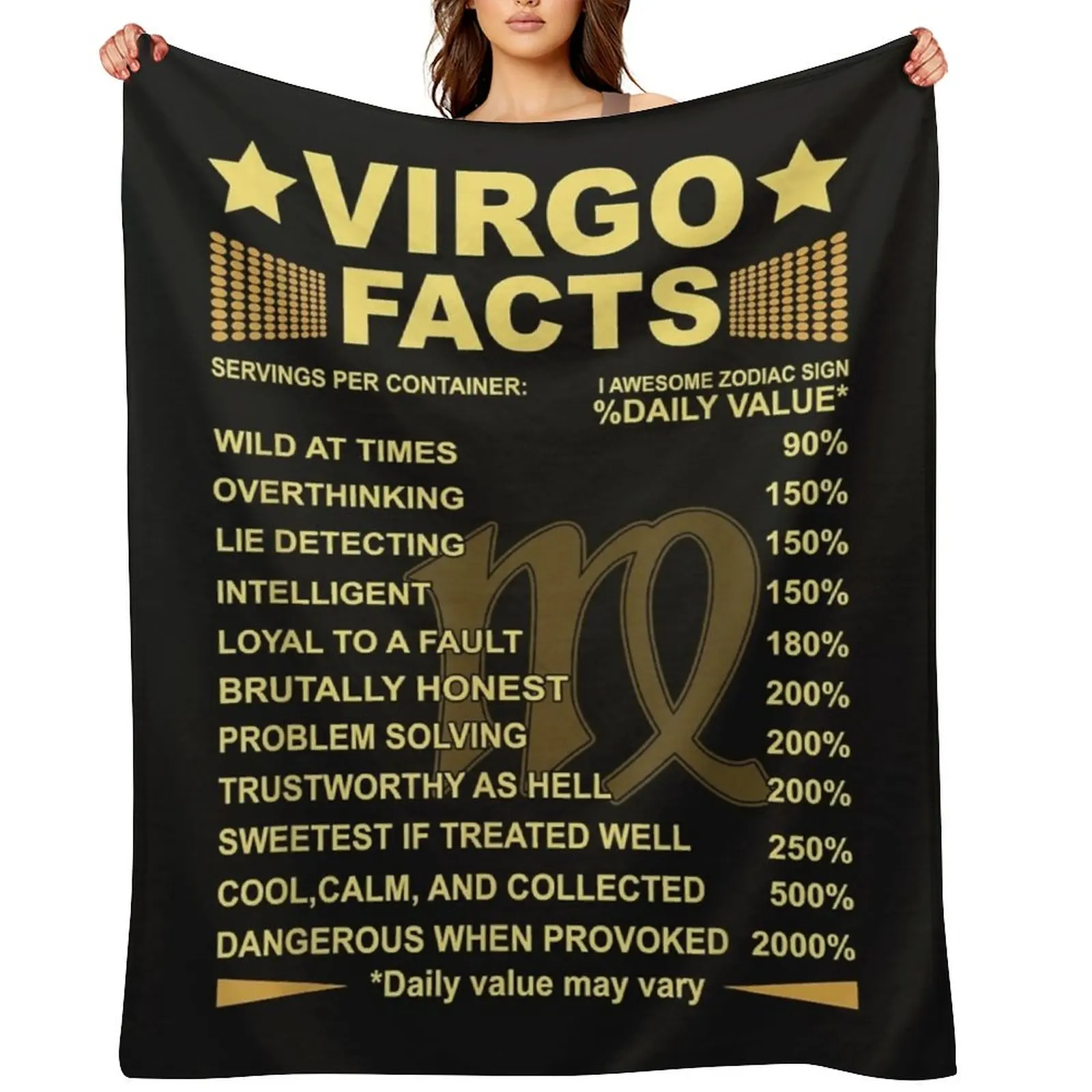 

Virgo Facts Zodiac Funny Virgo Birthday Gift Tee Throw Blanket Large Hairy Bed Fashionable Blankets