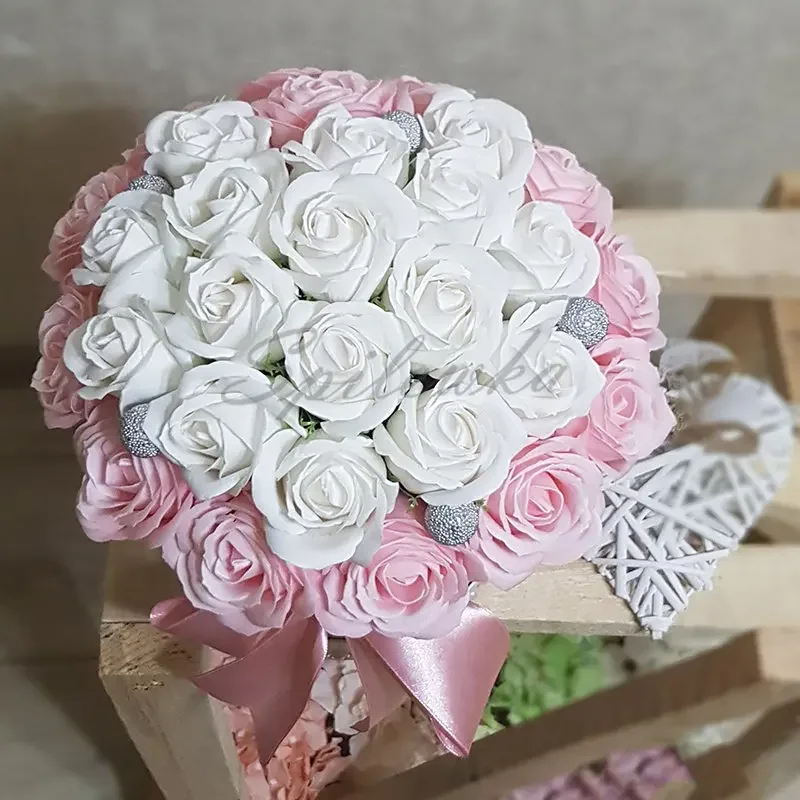 50pcs/lot Artificial Flower Roses Heads Dia4.5cm Beauty Wedding Valentine\'s Day Gift Roses Bouquet Home Party Decoration Flowers