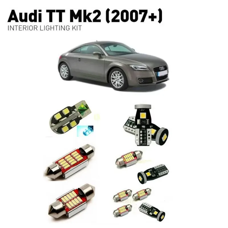 

For Audi tt mk2 2007+ 11pc Car Led Interior Lighting Auto automotive light bulbs lamp for cars error free