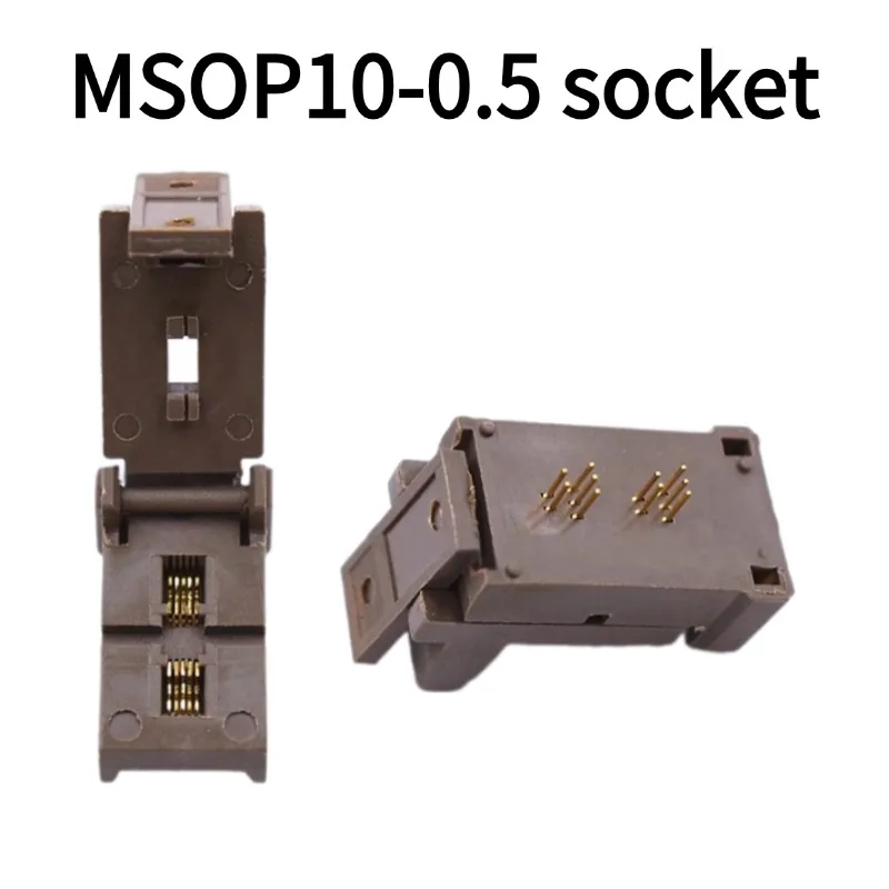 MSOP10 10pin to DIP10 ICSocket Adapter pitch0.5 Gold Plated Board for High Temp Programming 10pin connector wire connector 1000V