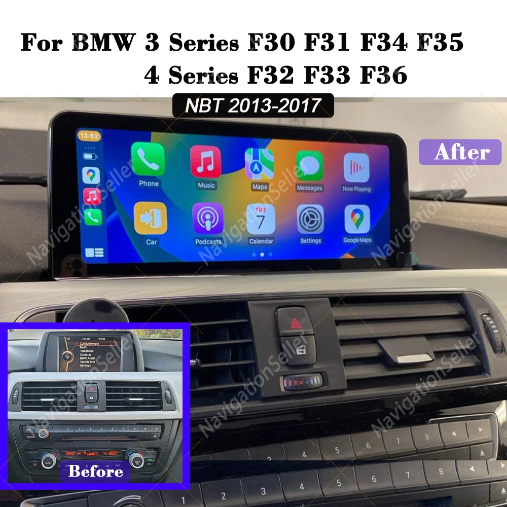 

VIGOHI CarPlay Multimedia Touch Screen Android Auto Car Radio For BMW 3 4 Series F30 F31 F32 F33 F34 F35 F36 NBT Head Unit Stere