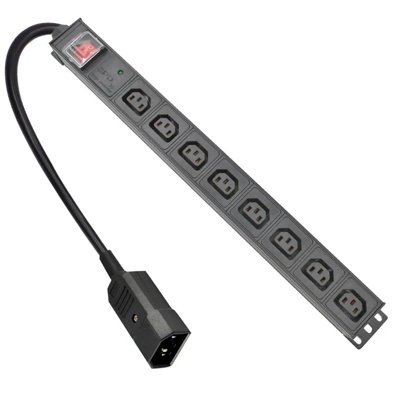 pdu aluminio liga power strip rack soquete com spd 2m cabo de extensao c13 saida way au c14 ue reino unido eua plug 19 01