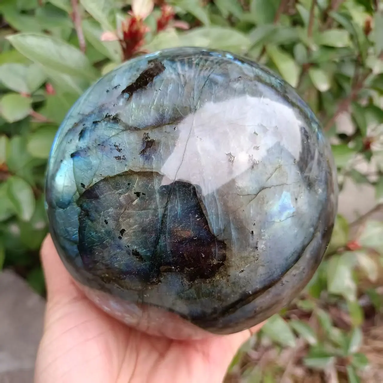 Natural Labradorite Ball, Quartz Crystal Original Stone Ball, Mineral Reiki, Healing, Demagnetization, Crystal Ball