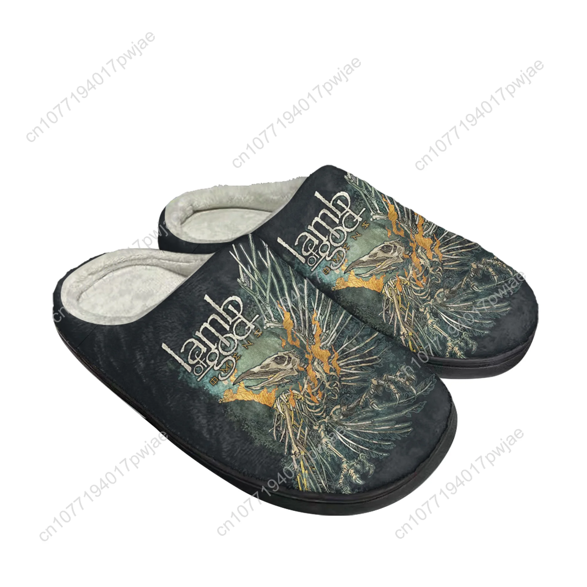 Lamb of God Heavy Mental Band Home Cotton Slippers Mens Womens Plush Bedroom Keep Warm Cotton Slippers Slipper Custom Shoes