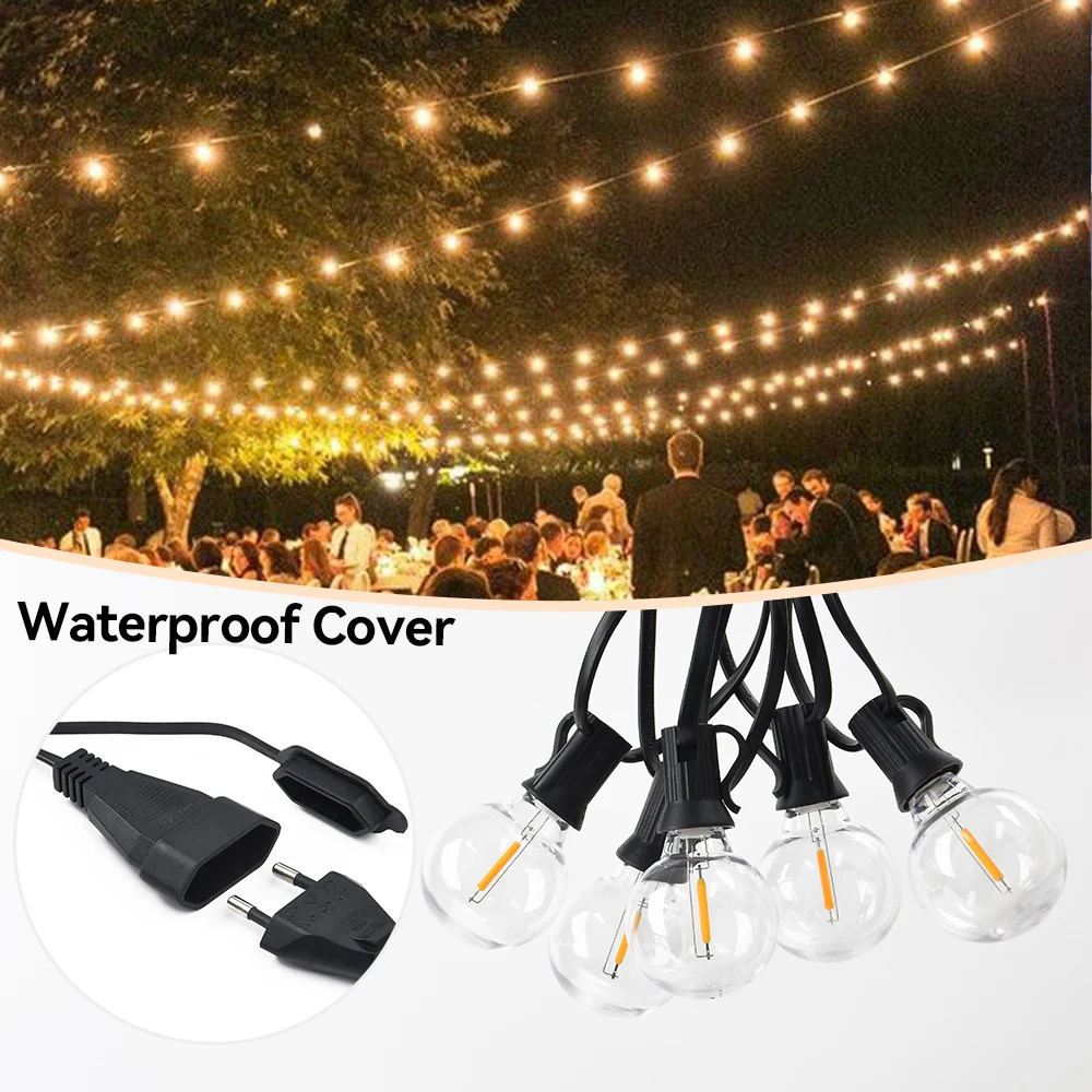 

Outdoor String Light Vintage Led Patio Light 2200K Connectable Garden Light String IP44 Waterproof With Tail Cover For Home Wedd