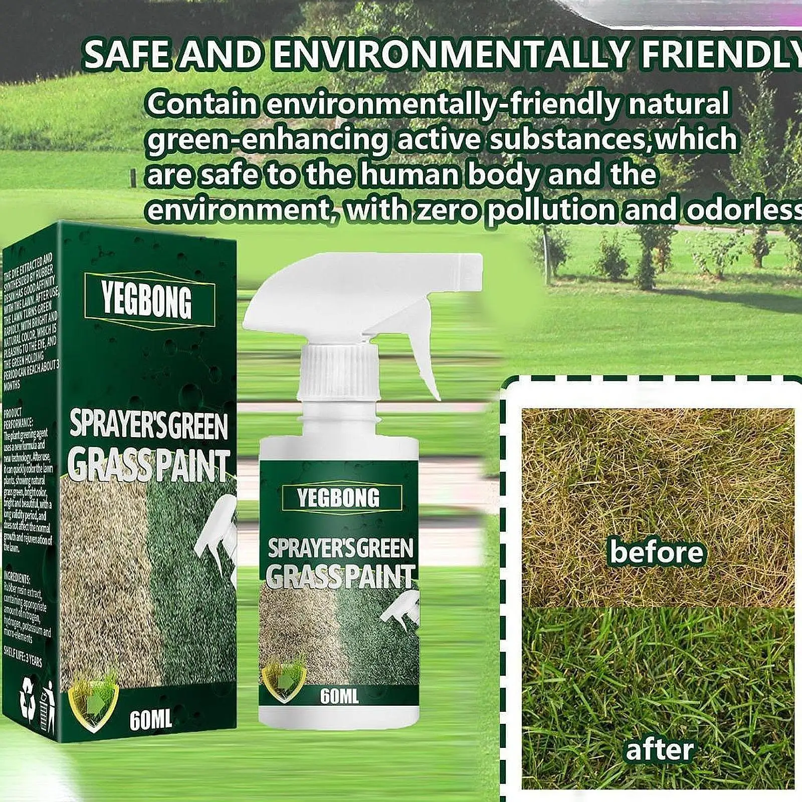 

Green Grass Lawn Spray Water Based Garden Spray Automatic Dilution for Lawn Color and Health