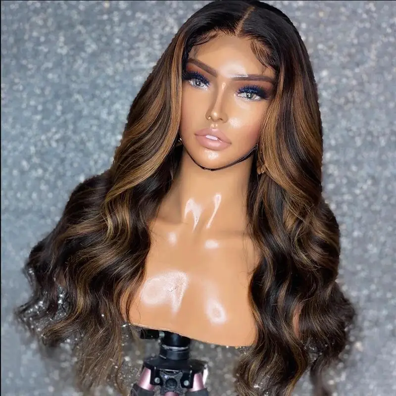 

Gluelesss 5x5 Silk Base Human Hair Wigs with Baby Hair Highlight Brown HD Lace Jewish Deep Wave Silk Base Wig 30inch 150%Density