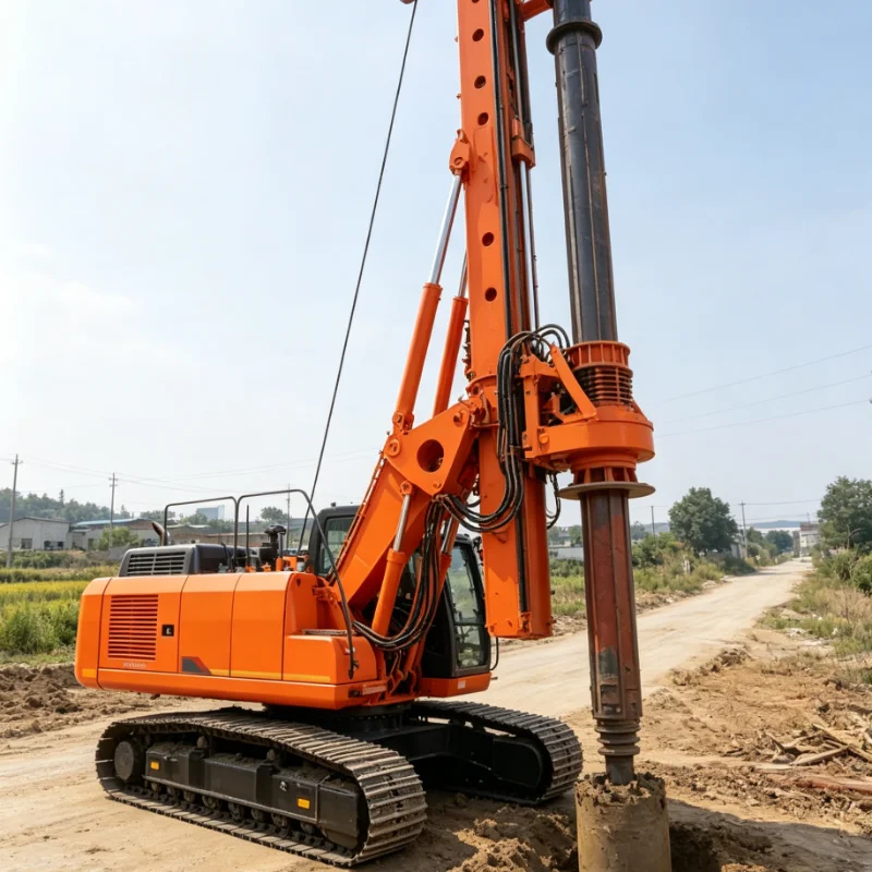 Customized Rotary Drilling Machine With Drill Pipe Large Rotary Rig Crawler Mounted For Deep Foundation Construction