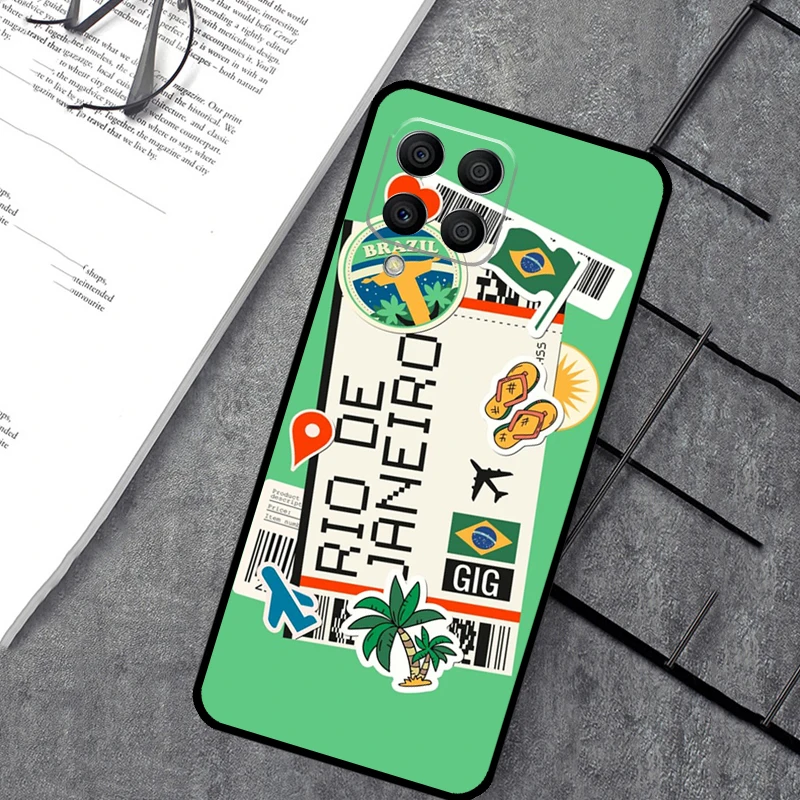 BOARDING PASS New York TOKYO Case For Samsung Galaxy M35 M15 M55 M06 M16 M36 M56 M53 M13 M12 M11 M51 M32 M52 M14 M34 M54