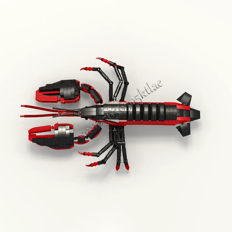 615 PCS MOC Night Hero Favorite Red Lobster Building Blocks Model For Kids Assembly Display Toy Surprise Festival Birthday Gift