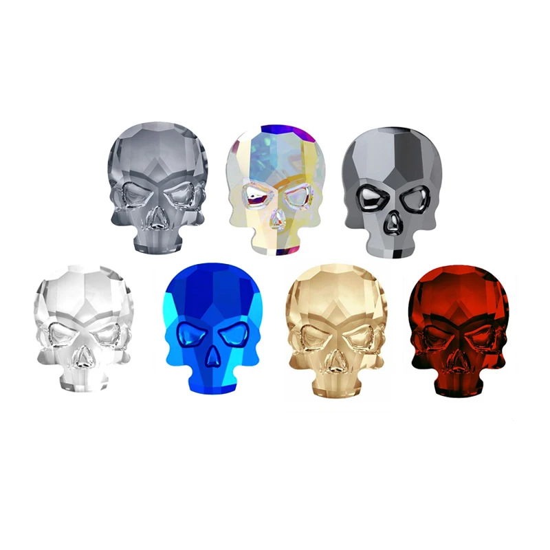 คริสตัลรูปหัวกะโหลกสำหรับตกแต่งเล็บและงานฝีมือ เหมาะสำหรับงานประดับตกแต่ง