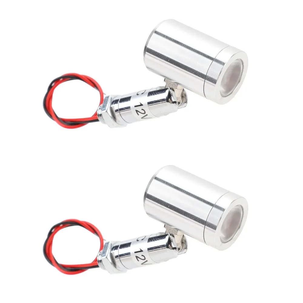 2 Pack Silver Mini LED Spotlights DC 12V 30 Degree Beam Angle LED Spot Lights Aluminum Alloy Adjustable Accent Up Lights Hallway