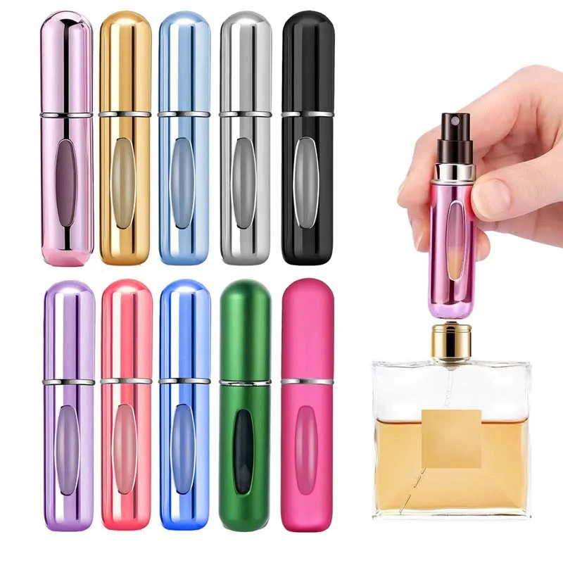 10 Stuks 5Ml Bodem Opladen Parfum Fles Spray Parfum Sub-Flessen Draagbare Bodem Vloeibare Vulling Hydraterende Perskop Reizen