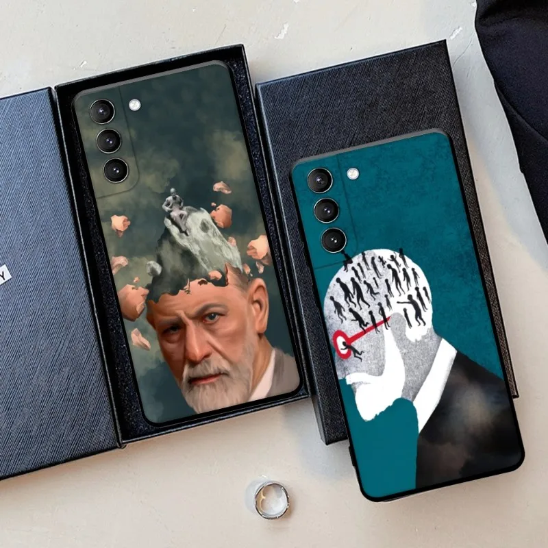 Sigmund psychoanalysis Freud Phone Case For Samsung Galaxy S22 23 21 S20 FE Ultra S10 S9 S8 Plus S10e Note 20Ultra 10Plus Cover