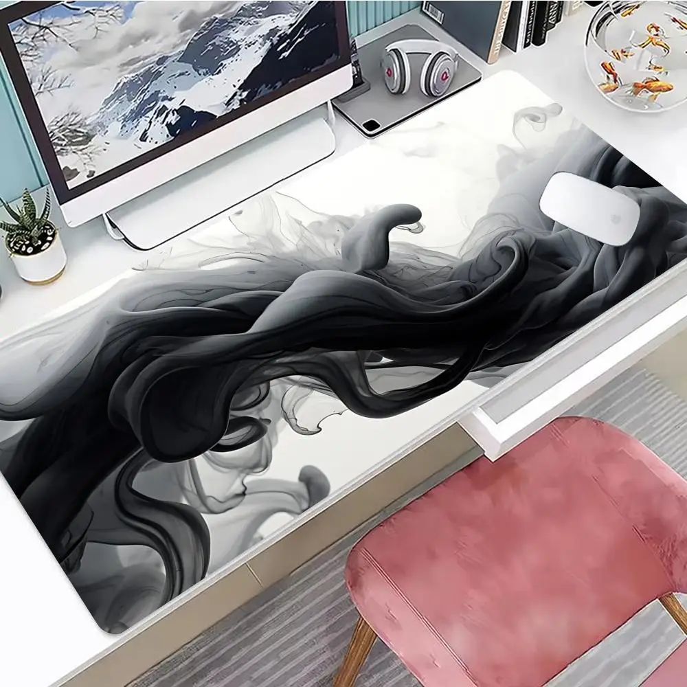 

Gray smoke art Mouse Pad Gaming Mouse Pad, Mouse Pad with Edges and Non-Slip Rubber Base, Extended Mouse Pad