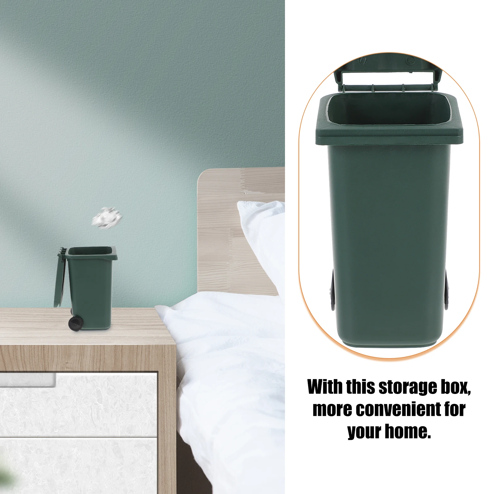 

Plastic Mini Trash Can Desktop Waste Bucket Small Garbage Bin with Lid for Home Office Tidy Storage Pen Holder