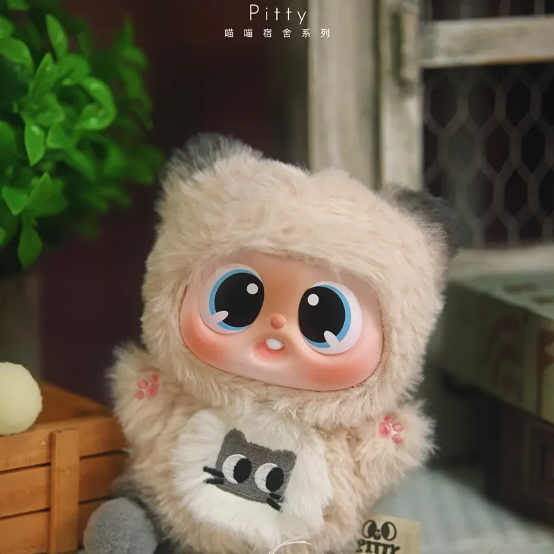 Pitty Meow Meow Dormitory Series Vinyl Doll Plush Blind Box Cute Plush Backpack Pendant Bag Decoration Figure Model Collect Gift