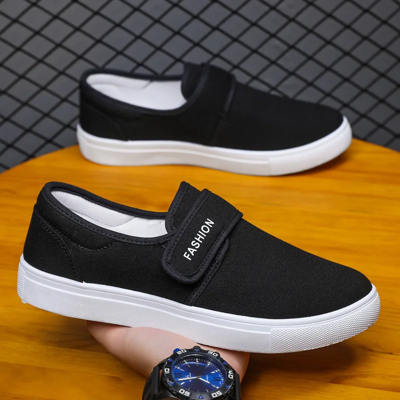 Men‘s Casual Shoes Boys Youth Canvas Shoes Students School Sneakers Male Platform Flat Loafers Vulcanize Footwear