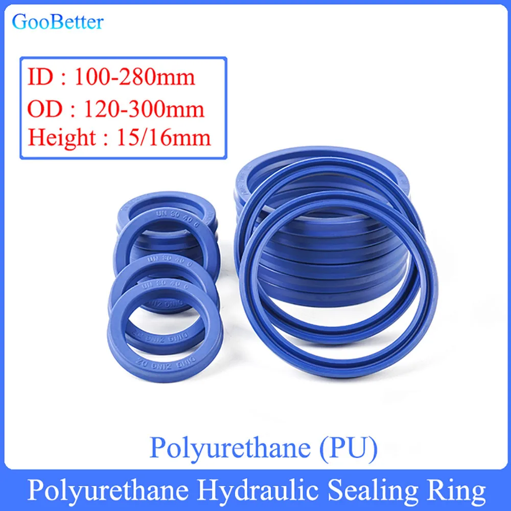 2Pcs ID 100-280mm Polyurethane Hydraulic Cylinder Oil Sealing Ring UN/UHS/U/Y Type Shaft Hole General Sealing Ring Gasket