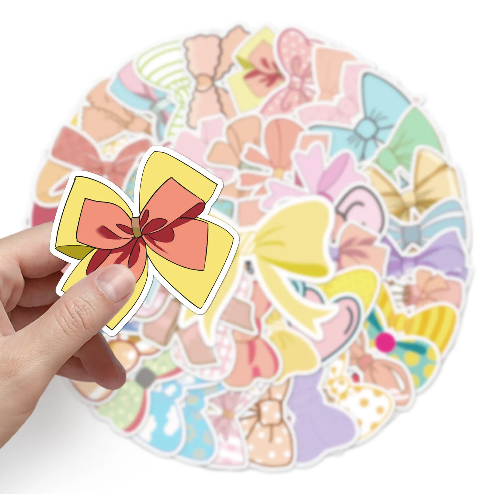 

50 Butterfly Knot Graffiti Stickers, Cartoon Little Fresh Girl Style DIY Skateboard Water Cup Handbag Luggage Stickers